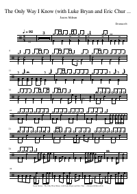Drum score: Jason Aldean - The Only Way I Know (with Luke Bryan and Eric Church)