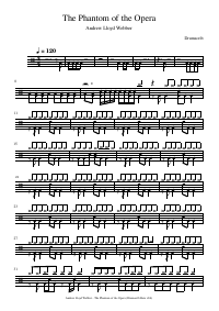 Drum score: Andrew Lloyd Webber - The Phantom of the Opera