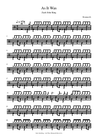 Drum score: Zach John King - As It Was