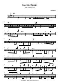 Drum score: The Crane Wives - Sleeping Giants