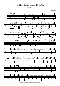Drum score: Erick Porta - No Hay Santo Como El Señor