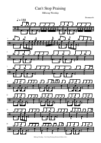 Drum score: Hillsong Worship - Can't Stop Praising