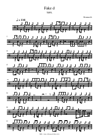 Drum score: TØFL - Fake d