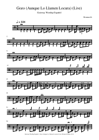 Drum score: Gateway Worship Español - Gozo (Aunque Lo Llamen Locura) (Live)