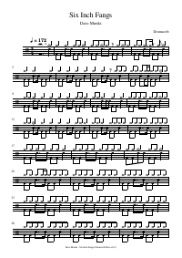 Drum score: Dave Monks - Six Inch Fangs