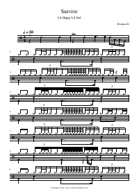 Drum score: Lil Happy Lil Sad - Survive