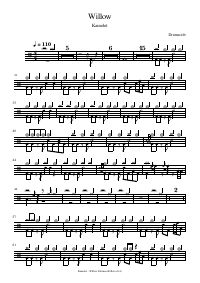 Drum score: Kamelot - Willow