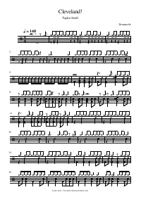 Drum score: Taylor Swift - Cleveland!