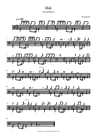 Partitura de batería: Noom Mesor - Hak