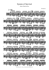Drum score: Earth, Wind & Fire - System of Survival