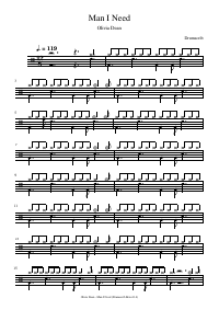 Drum score: Olivia Dean - Man I Need