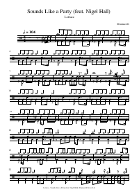 Drum score: Lettuce - Sounds Like a Party (feat. Nigel Hall)