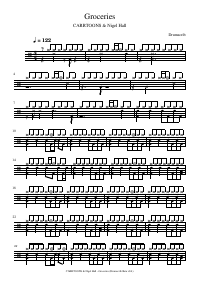 Drum score: CARRTOONS & Nigel Hall - Groceries