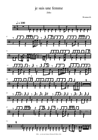 Drum score: Zélie - je suis une femme