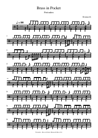 Drum score: Pretenders - Brass in Pocket
