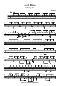 Drum score: Style High Club - Good Things