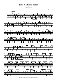 Drum score: Mega Harvest - Tayo Na Sama-Sama