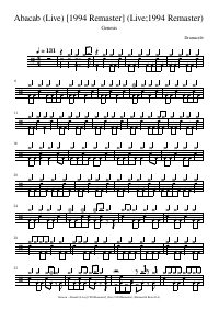 Drum score: Genesis - Abacab (Live) [1994 Remaster] (Live;1994 Remaster)
