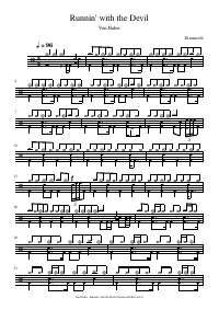 Drum score: Van Halen - Runnin' with the Devil