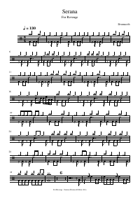 Drum score: For Revenge - Serana