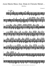 Drum score: Rick Ross - Aston Martin Music (feat. Drake & Chrisette Michele)