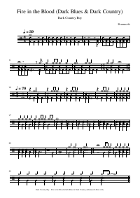 Drum score: Dark Country Boy - Fire in the Blood (Dark Blues & Dark Country)