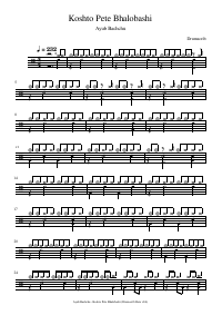 Drum score: Ayub Bachchu - Koshto Pete Bhalobashi