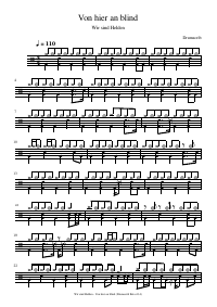 Drum score: Wir sind Helden - Von hier an blind