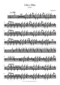 Drum score: Dover - Like a Man