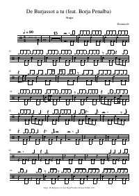 Drum score: Atupa - De Burjassot a tu (feat. Borja Penalba)