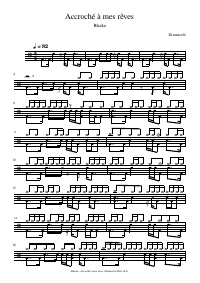 Drum score: Blacko - Accroché à mes rêves