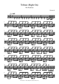 Drum score: The Pasadenas - Tribute (Right On)
