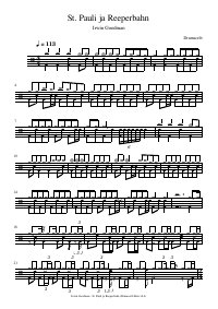 Drum score: Irwin Goodman - St. Pauli ja Reeperbahn
