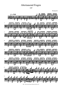Drum score: ASP - Abertausend Fragen