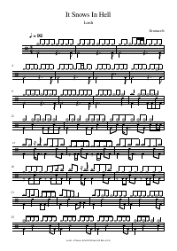 Drum score: Lordi - It Snows In Hell