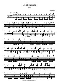 Drum score: Sevi - Don't Hesitate