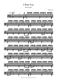 Drum score: Marvin Gaye - I Want You