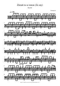 Partition de batterie : Kryštof - Zůstaň tu se mnou (Za sny)