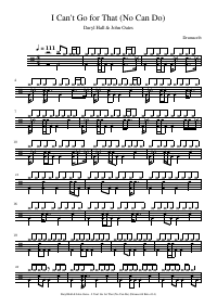 Drum score: Daryl Hall & John Oates - I Can't Go for That (No Can Do)