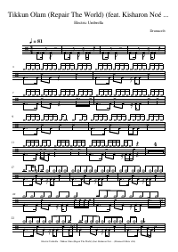 Drum score: Electric Umbrella - Tikkun Olam (Repair The World) (feat. Kisharon Noé School, Kerem School, Clore Shalom School & Elliot Cohen-Gold)