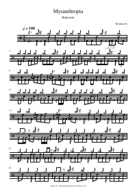 Drum score: Bukowski - Mysanthropia