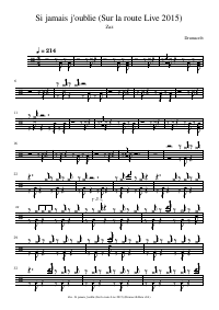 Drum score: Zaz - Si jamais j'oublie (Sur la route Live 2015)