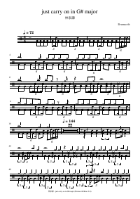 Drum score: 林家謙 - just carry on in G# major