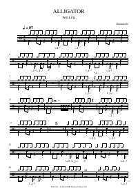 Drum score: Will LCK - ALLIGATOR
