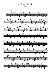Partitura de batería: Fust - A Clown Like Me