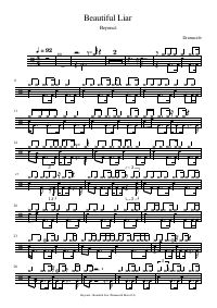 Drum score: Beyoncé - Beautiful Liar