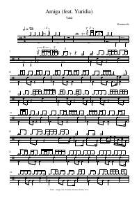 Drum score: Yahir - Amiga (feat. Yuridia)