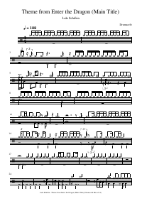 Drum score: Lalo Schifrin - Theme from Enter the Dragon (Main Title)