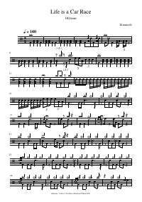Drum score: GGteens - Life is a Car Race