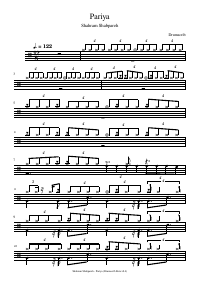 Drum score: Shahram Shabpareh - Pariya